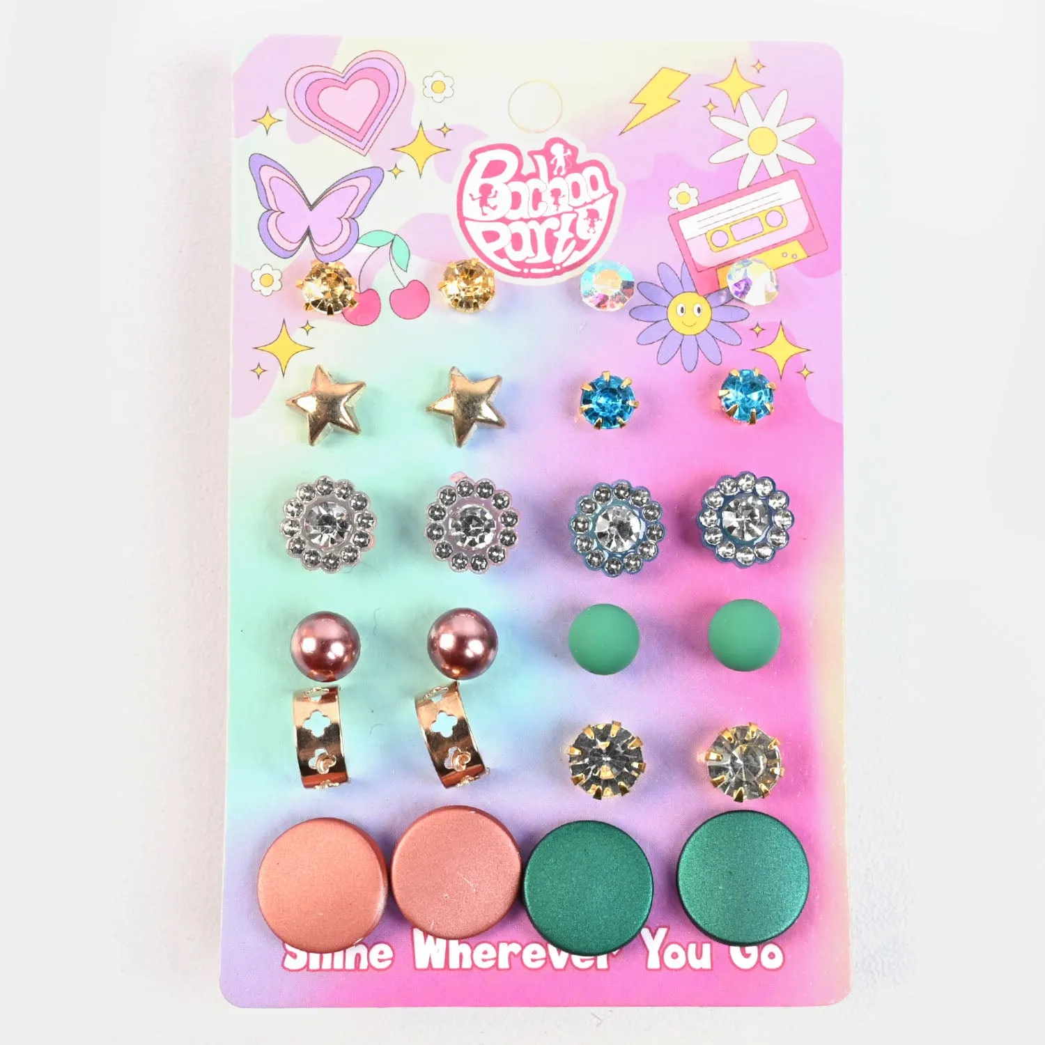 12 Pairs Charming Ears Studs/Tops For Girls