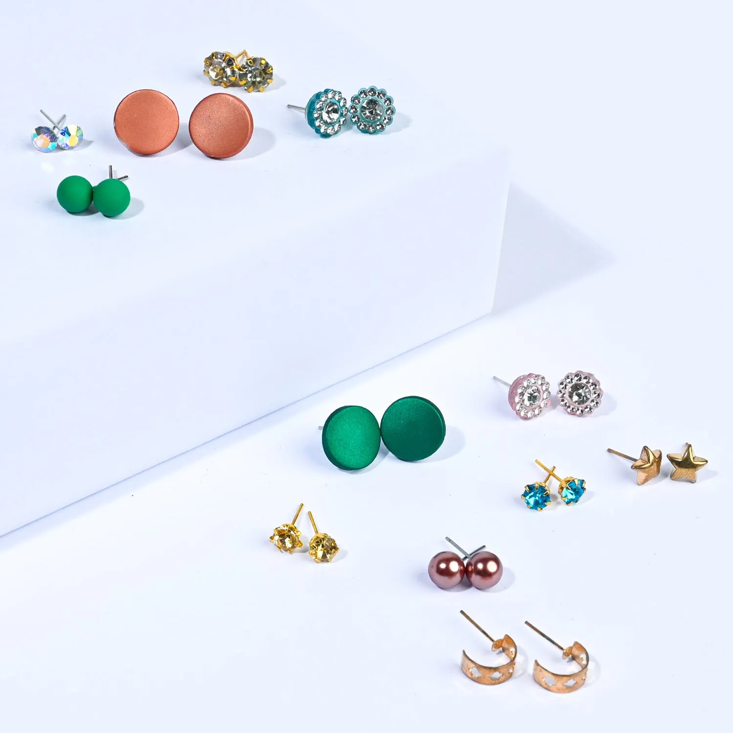 12 Pairs Charming Ears Studs/Tops For Girls