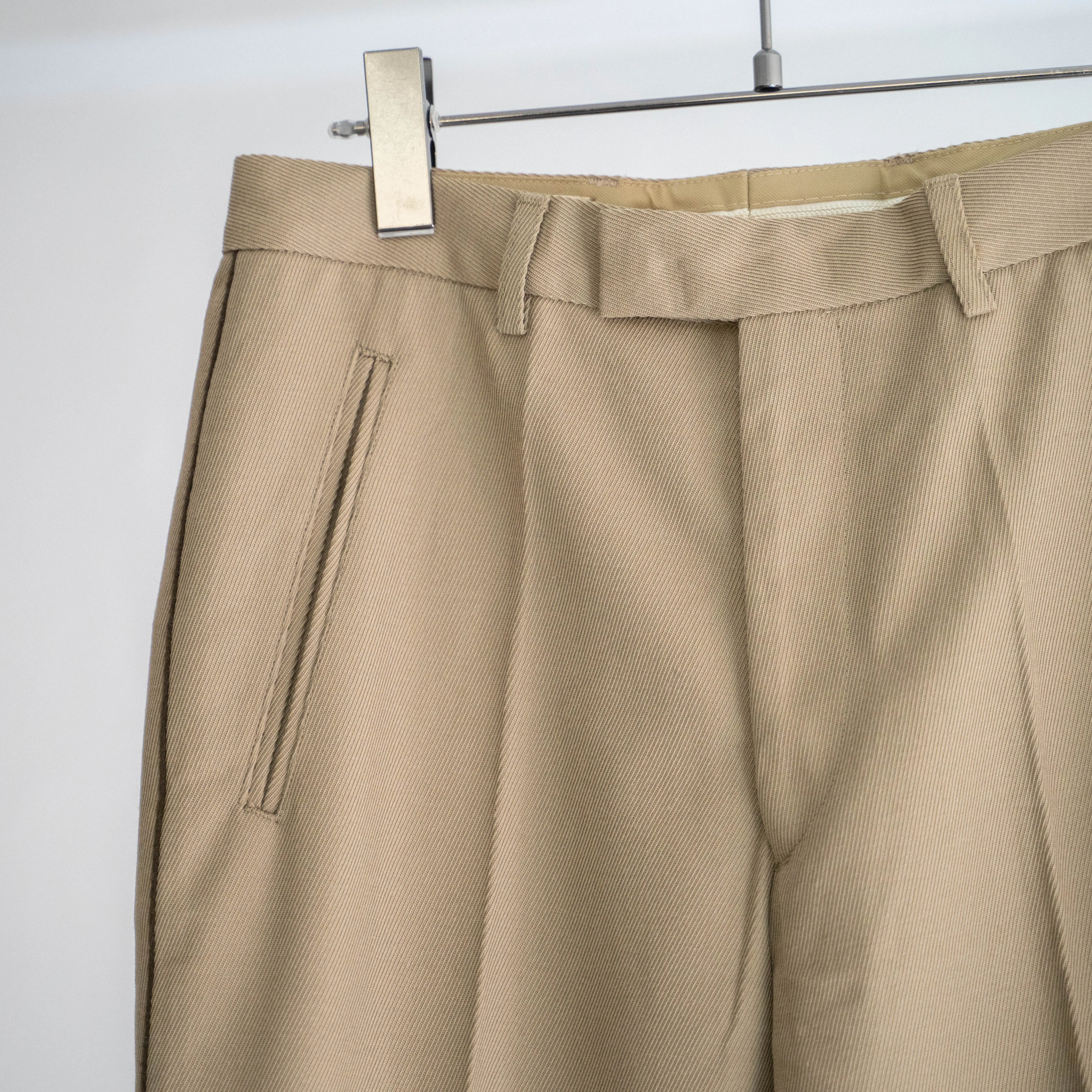 1980s French military beige color side line ceremony pants 'dead stock'