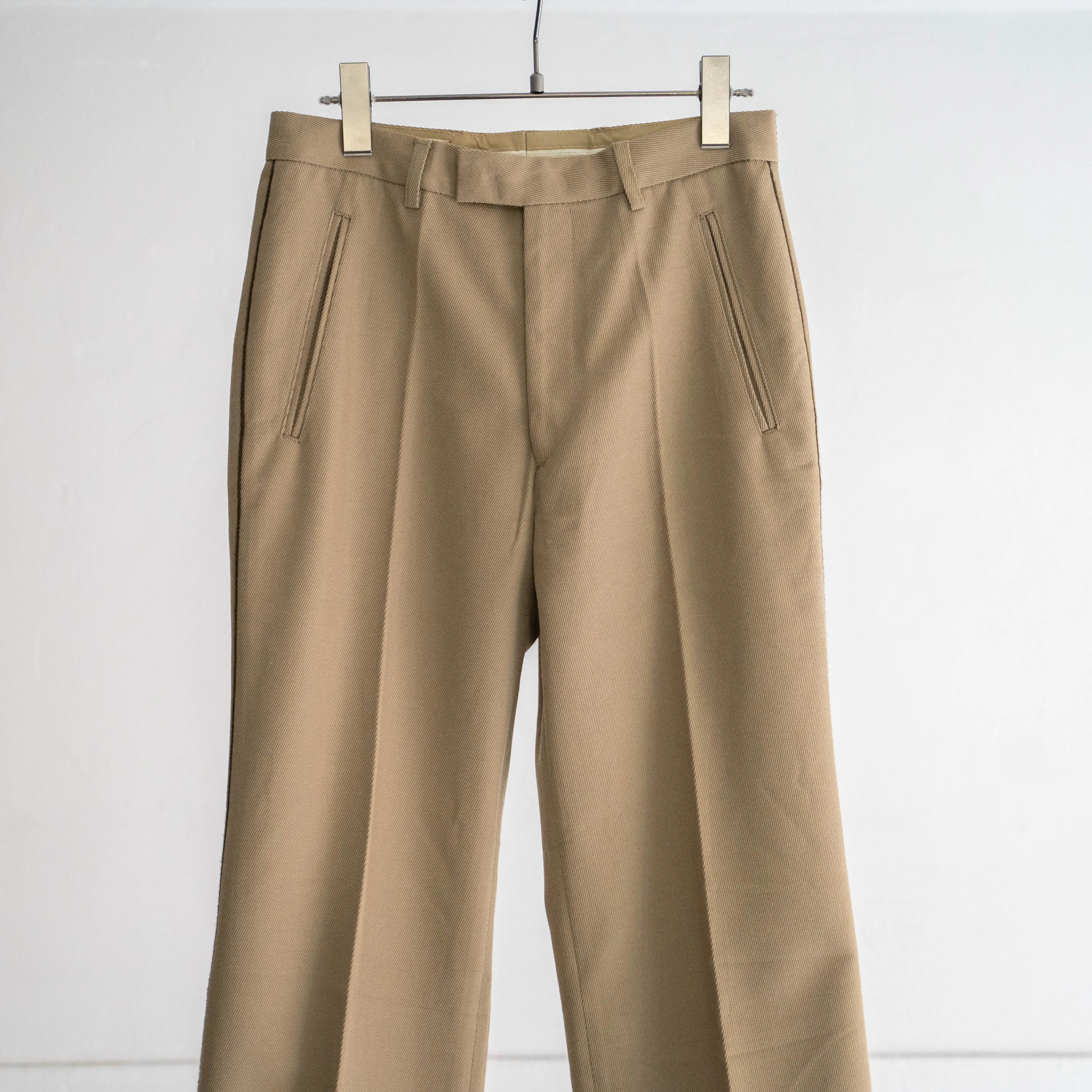 1980s French military beige color side line ceremony pants 'dead stock'