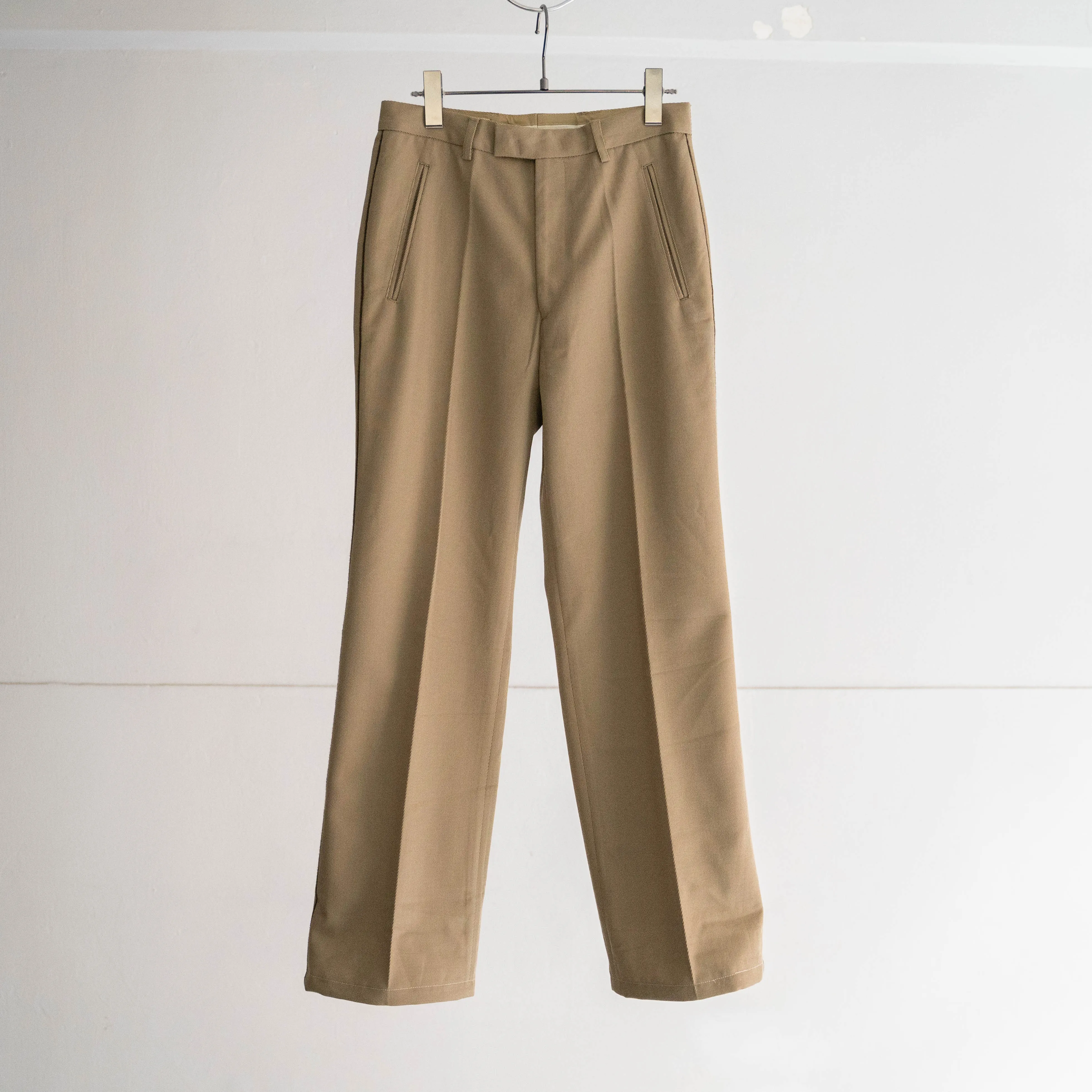 1980s French military beige color side line ceremony pants 'dead stock'