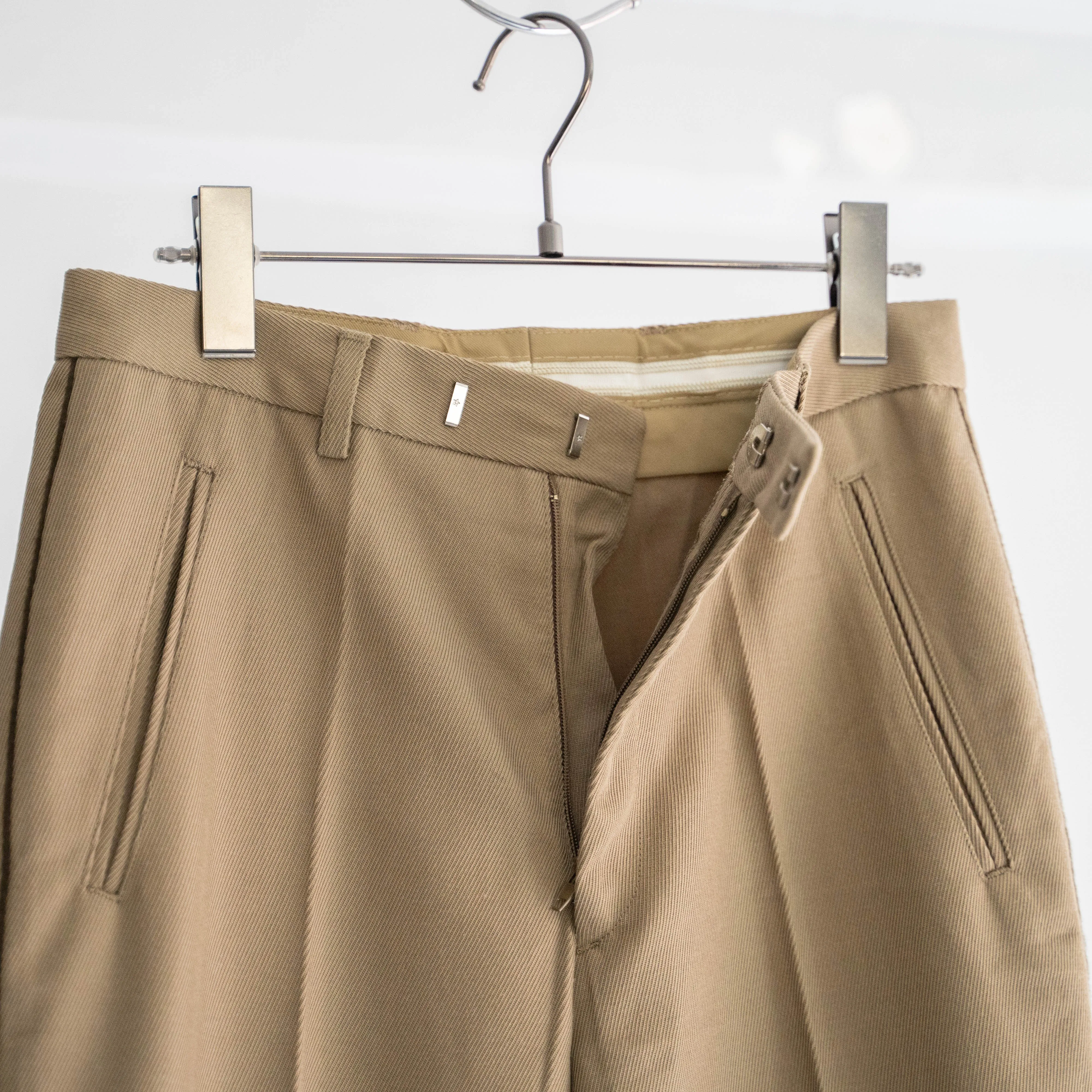 1980s French military beige color side line ceremony pants 'dead stock'