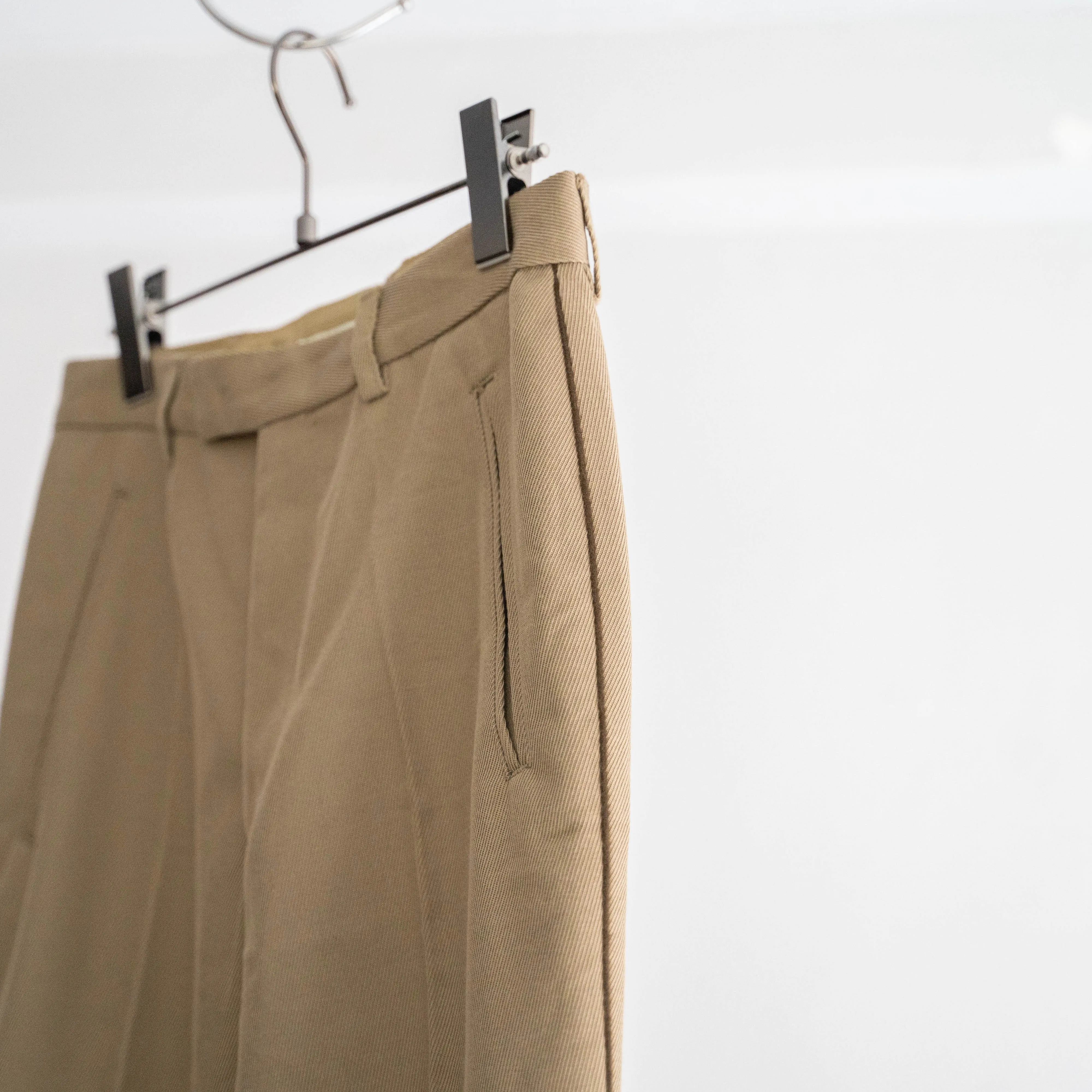 1980s French military beige color side line ceremony pants 'dead stock'