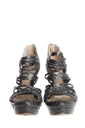 Alexandre Birman Gray Python Sandals SZ 39