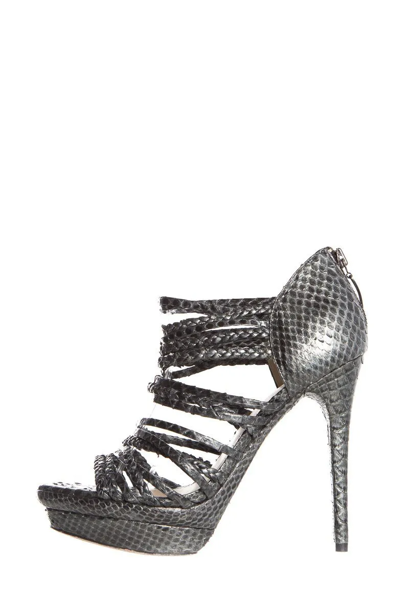 Alexandre Birman Gray Python Sandals SZ 39