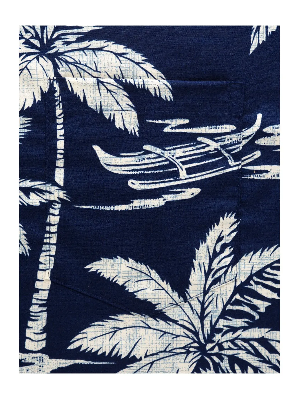 Aloha Shirt Cotton Canoe Navy