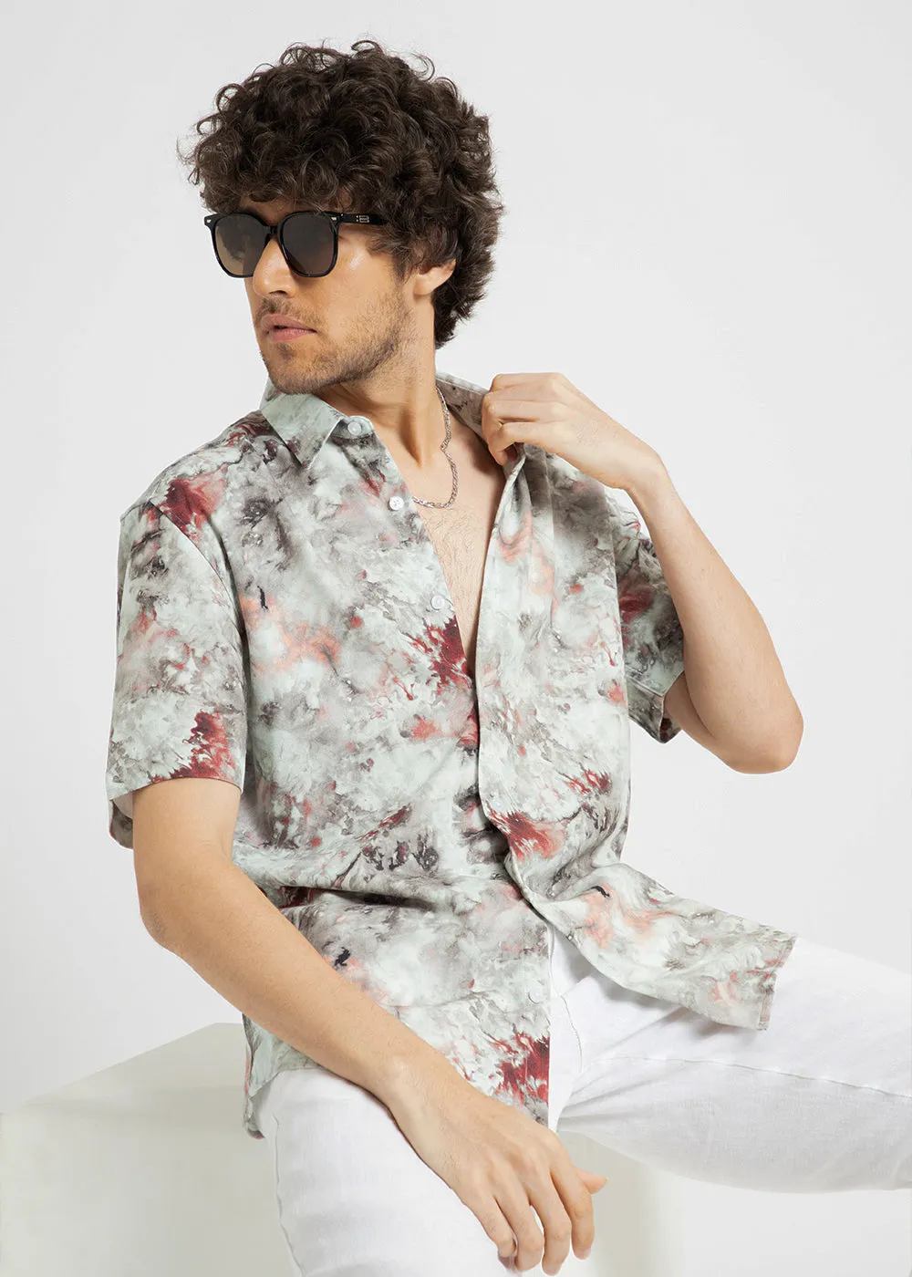 Aquarelle Abstract Half Sleeve shirt