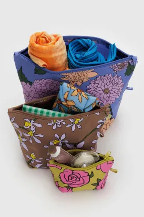 Baggu Go Pouch Garden Flowers Set