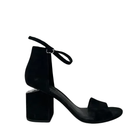 Black Suede Chunk Heel 40