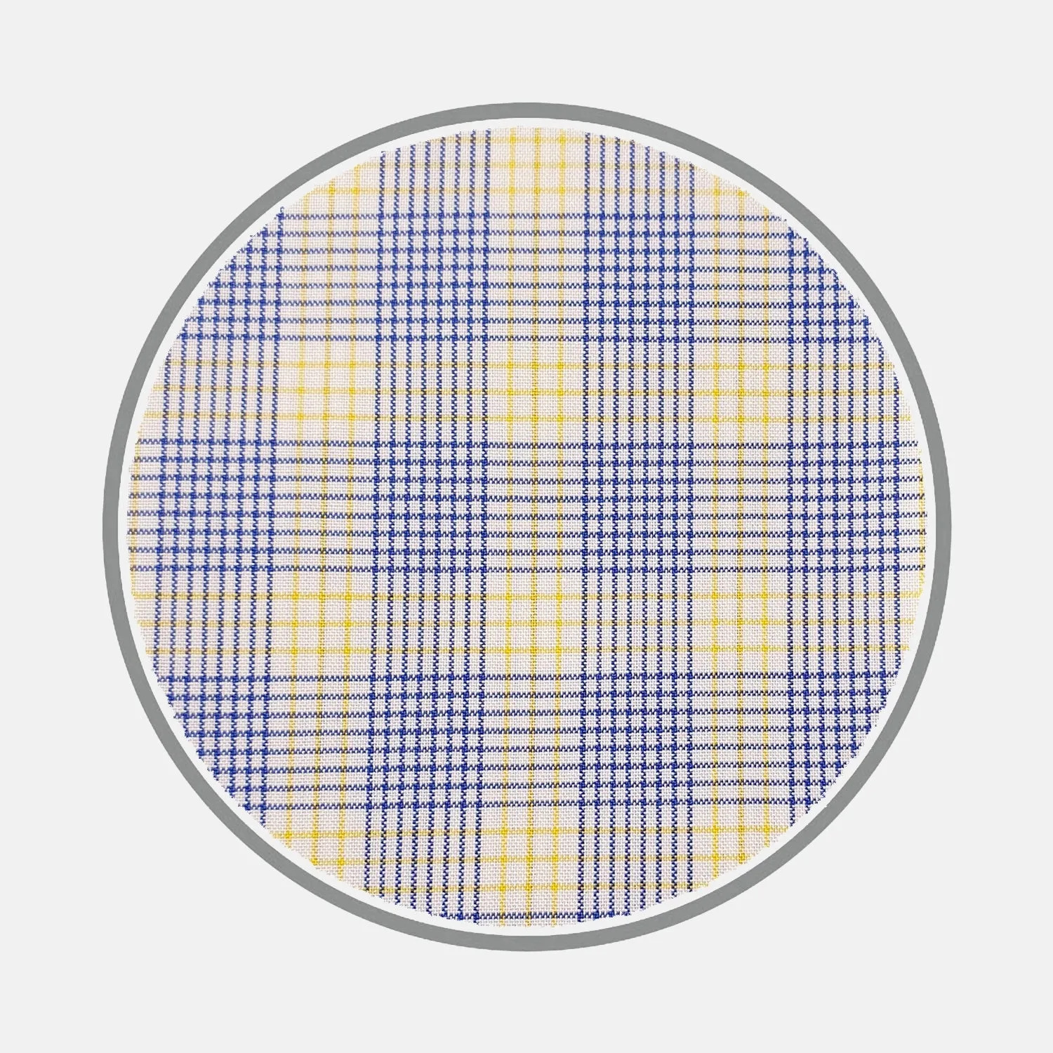 Blue and Yellow Multi Check Silverline Cotton Fabric