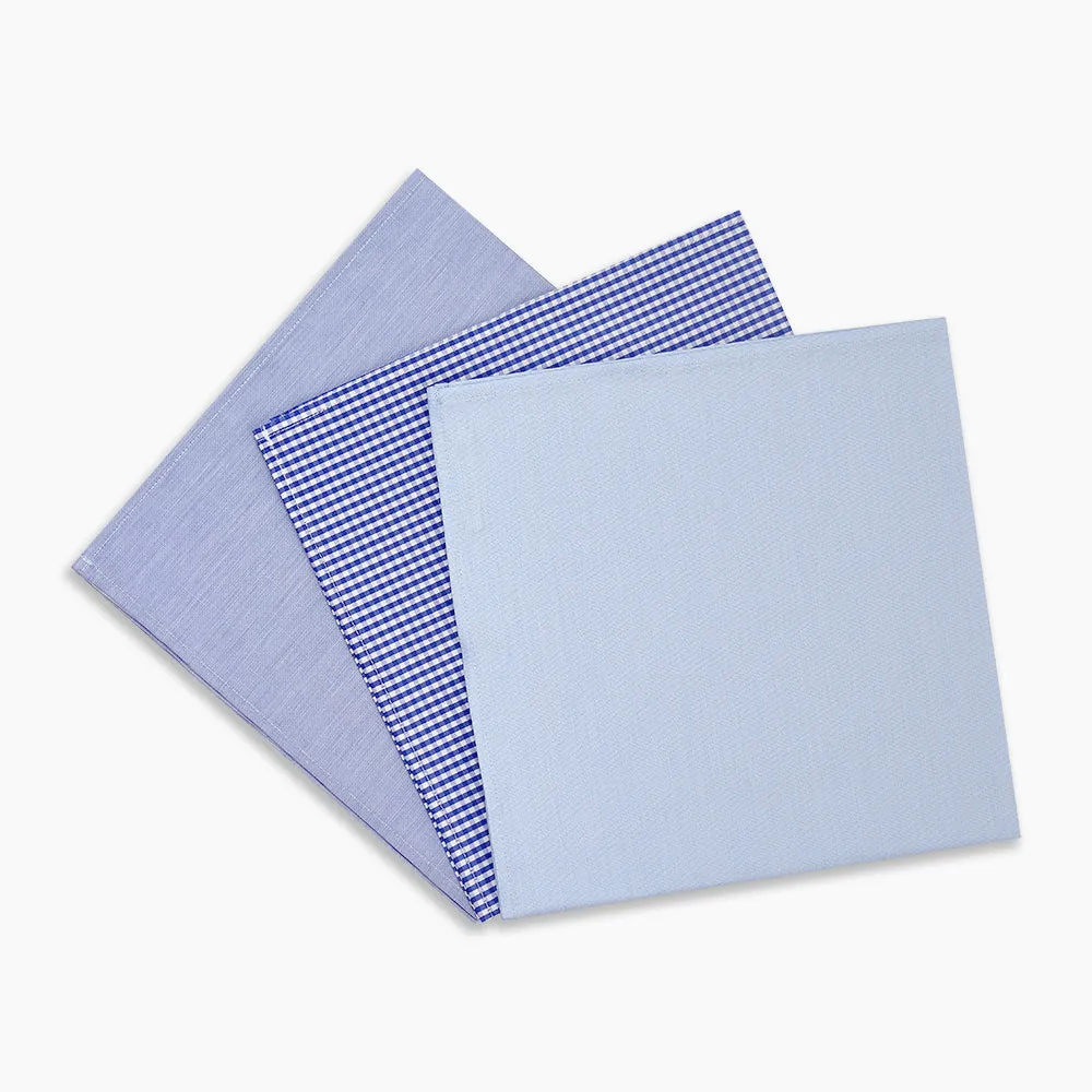 Blue Cotton Handkerchiefs 3-pack