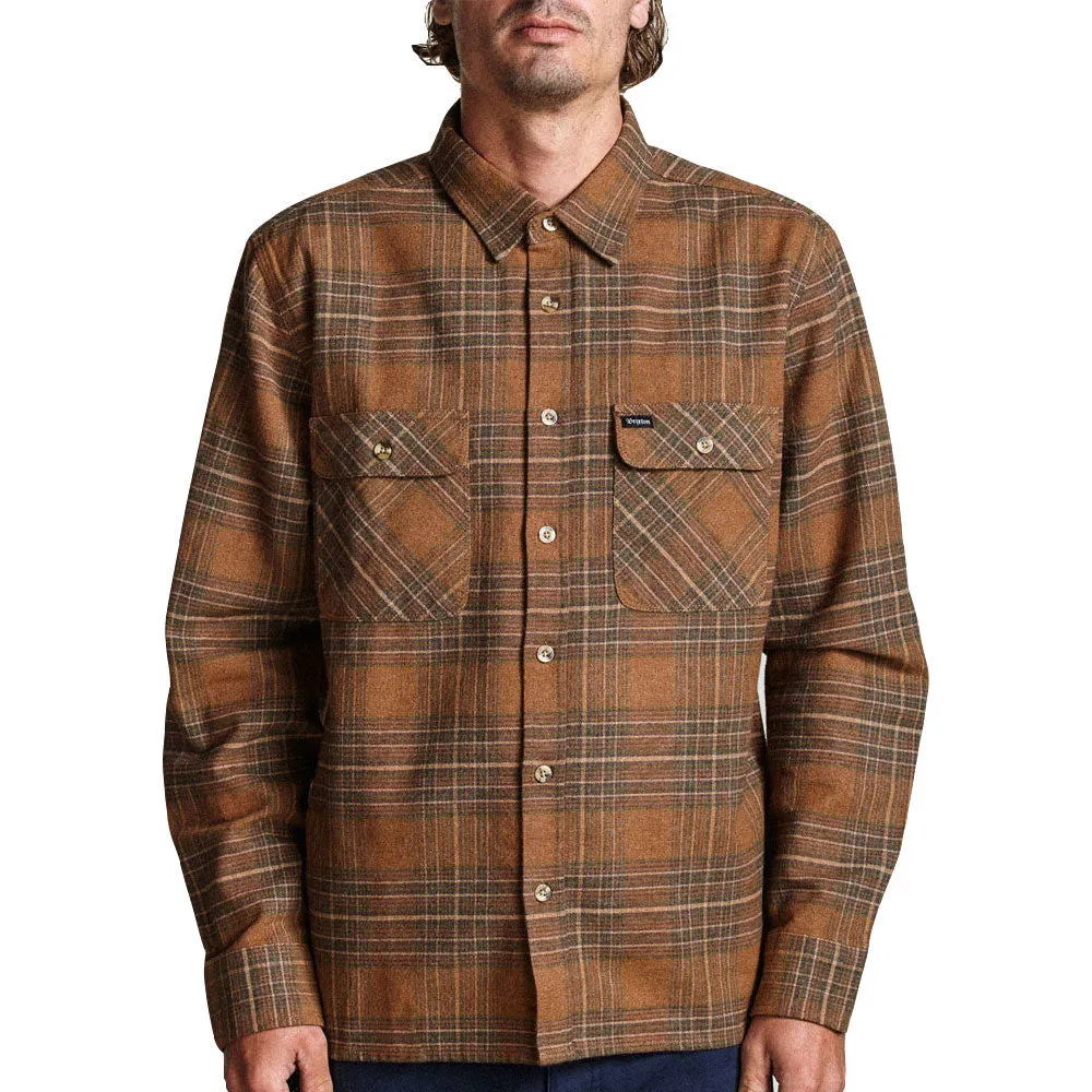 Brixton Archie Flannel Long Sleeve Shirt Brown