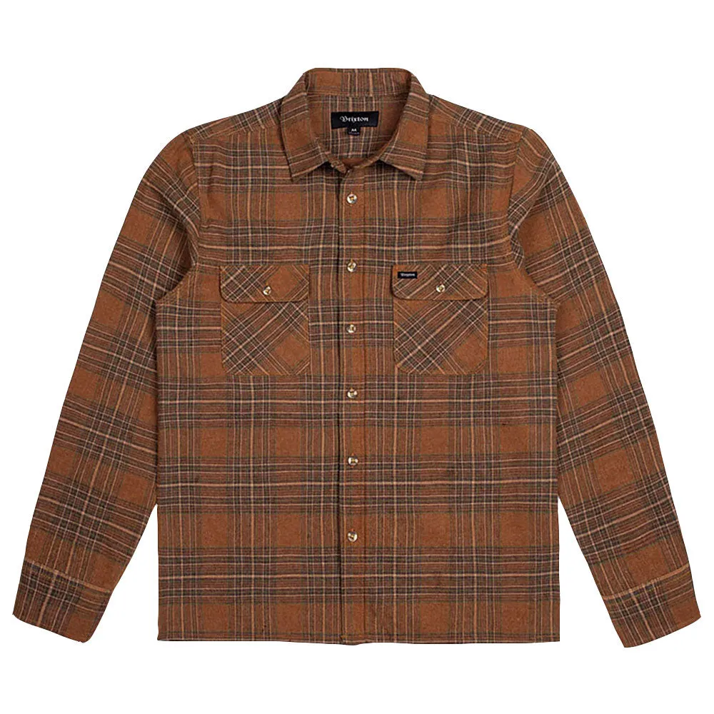 Brixton Archie Flannel Long Sleeve Shirt Brown