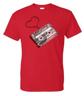 Cassette Tape with Heart - Red Tee