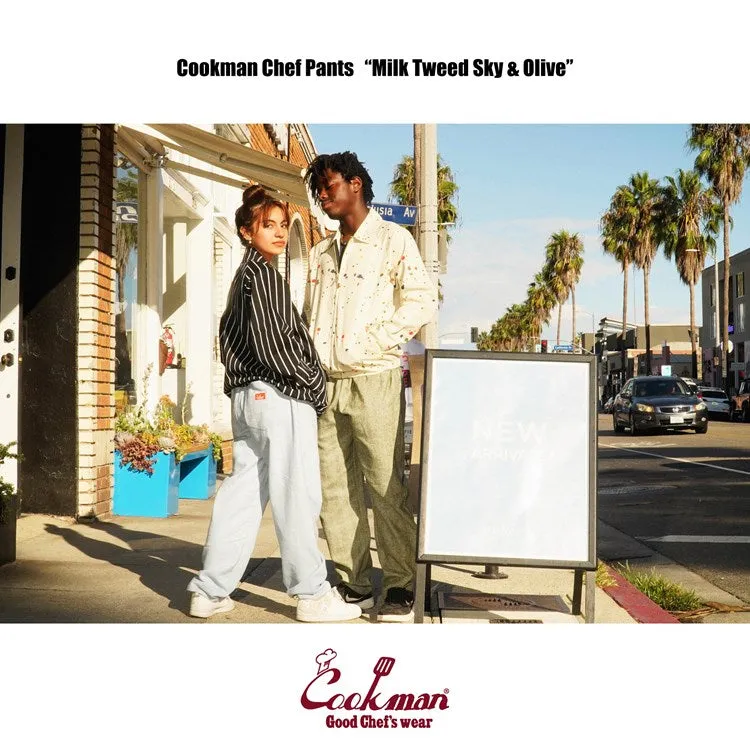 Cookman Chef Pants - Milk Tweed : Sky