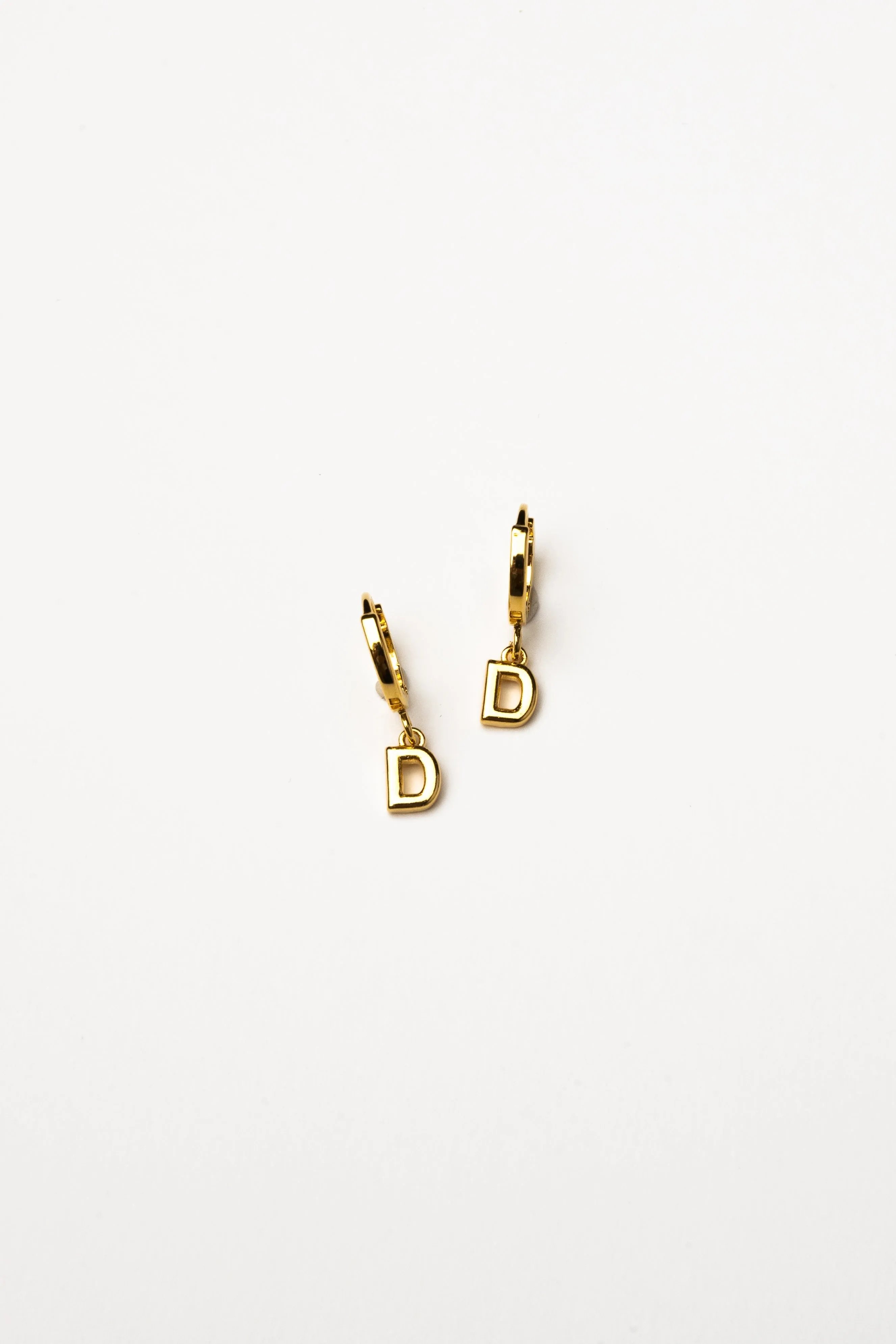 Cove Initial Letter Huggie Earrings