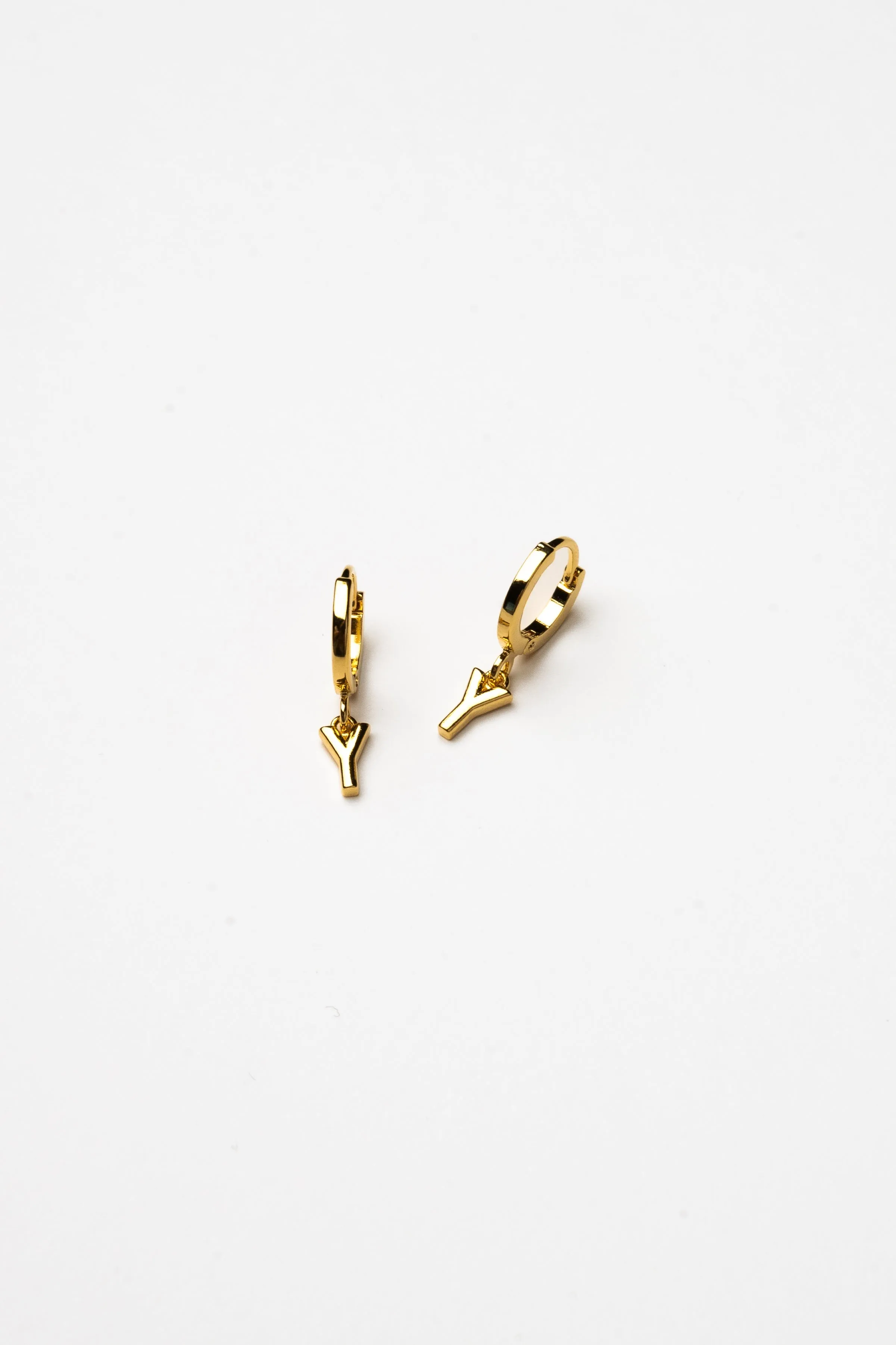 Cove Initial Letter Huggie Earrings