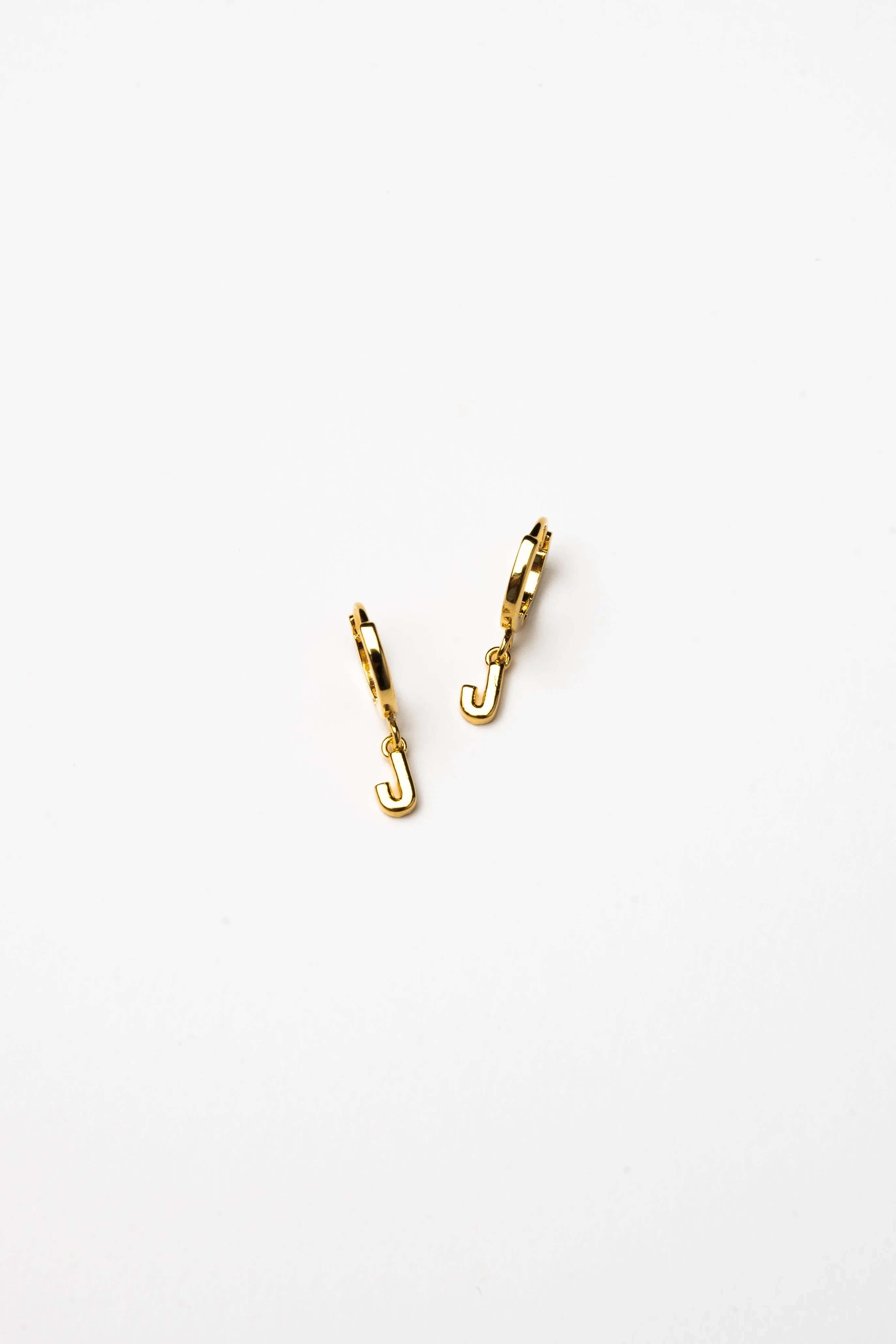 Cove Initial Letter Huggie Earrings