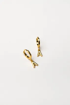 Cove Initial Letter Huggie Earrings