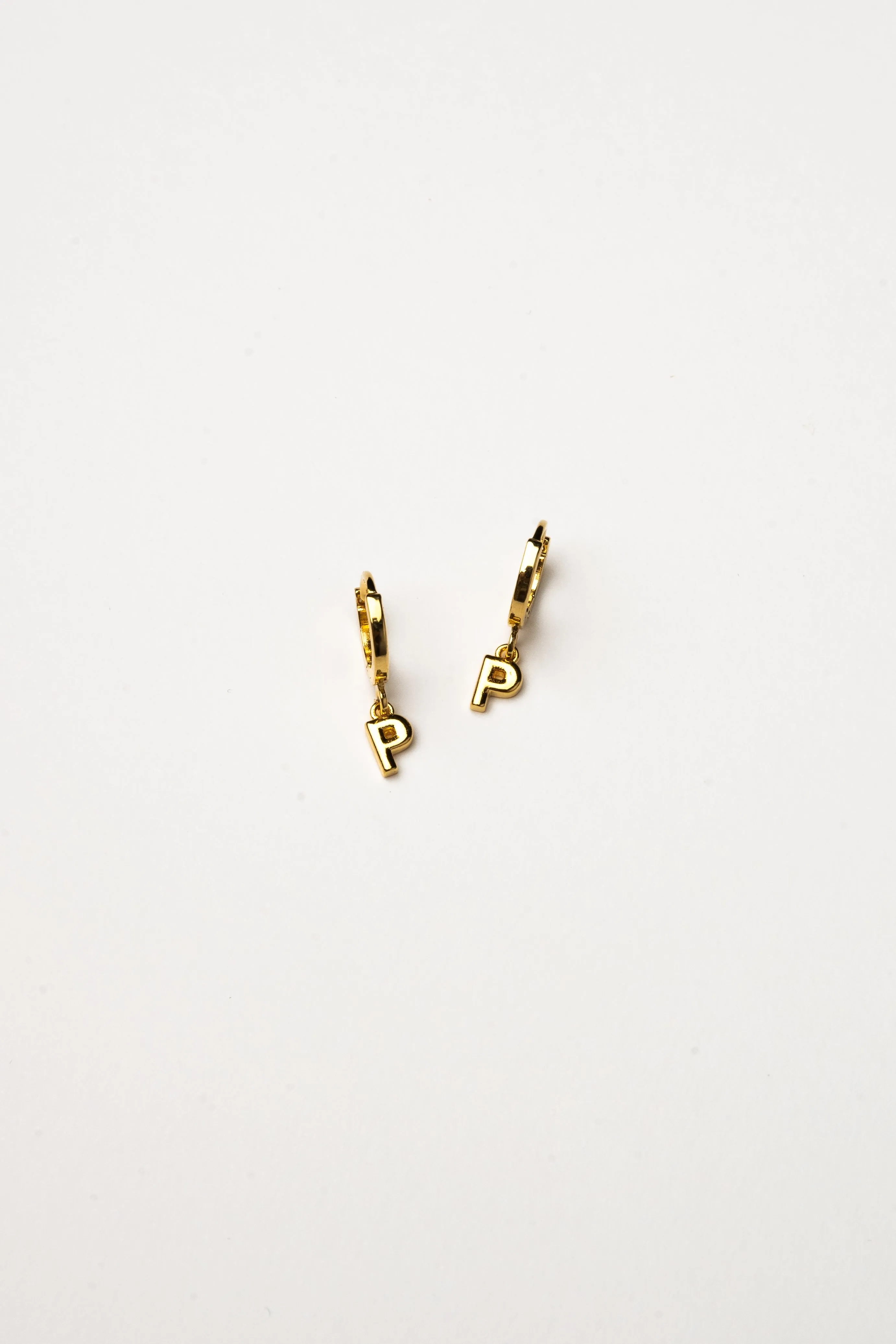 Cove Initial Letter Huggie Earrings