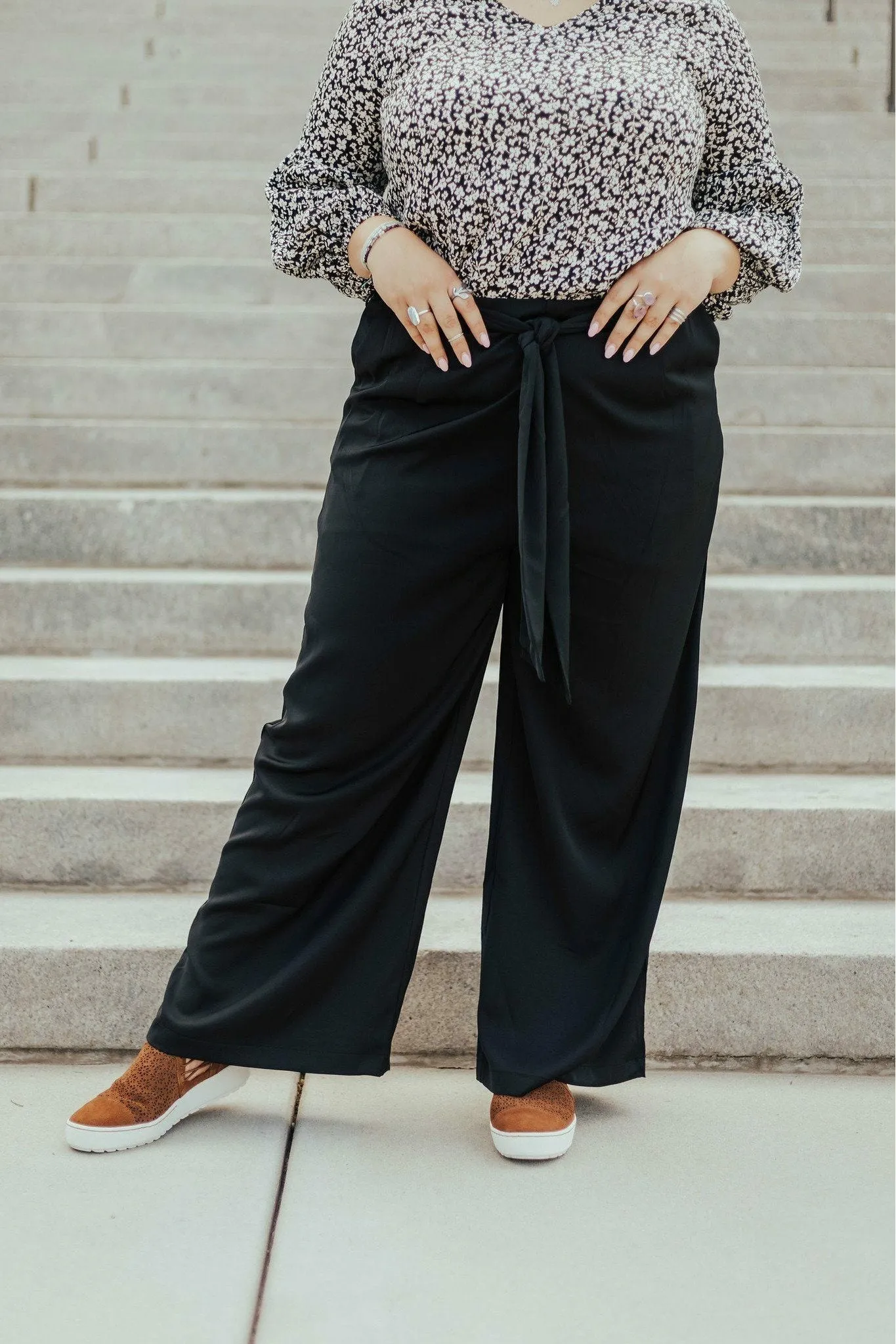 Emma High Waist Pants Two Black