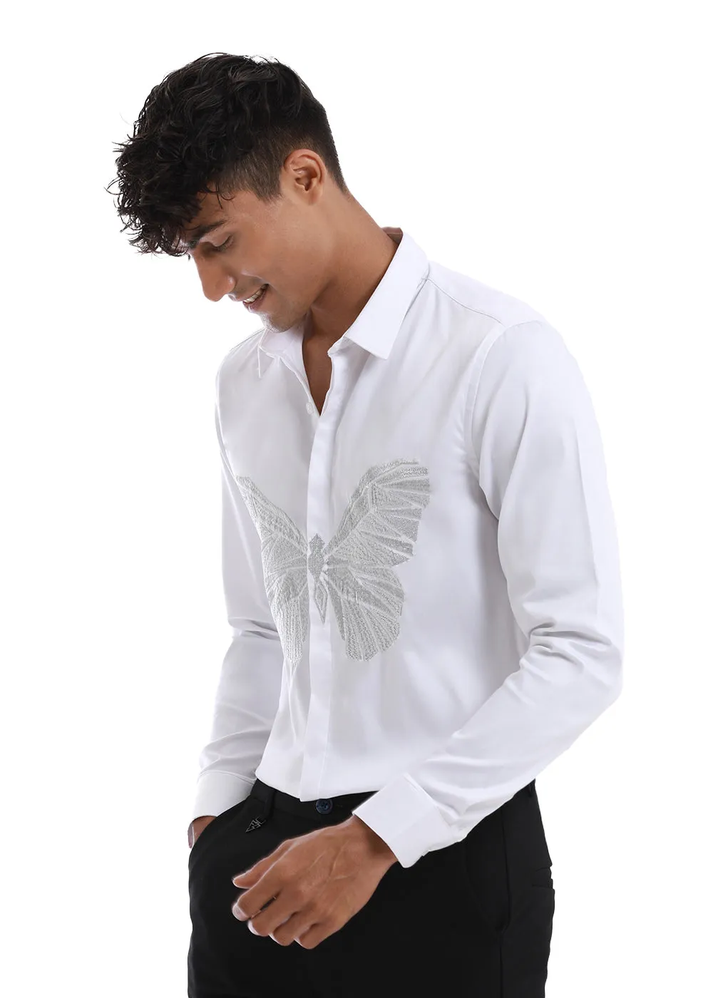 Flappers Mist White Designer Shirt