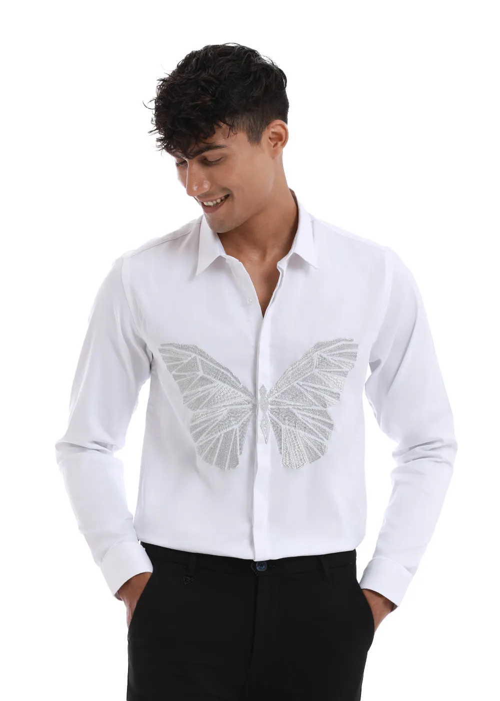 Flappers Mist White Designer Shirt