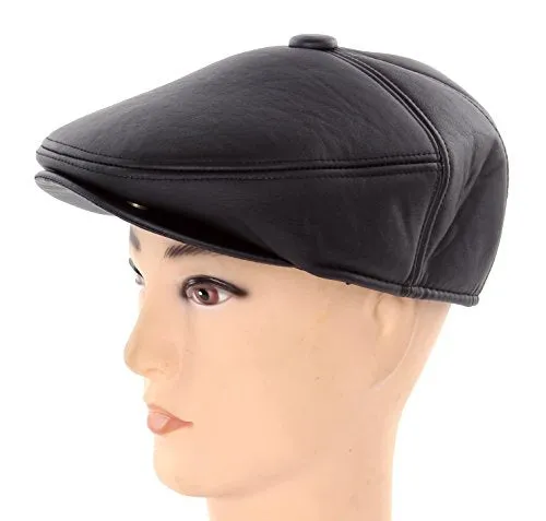 Flat Cabbie Men's Classic Newsboy Flat Cap Hat with Ear Flaps