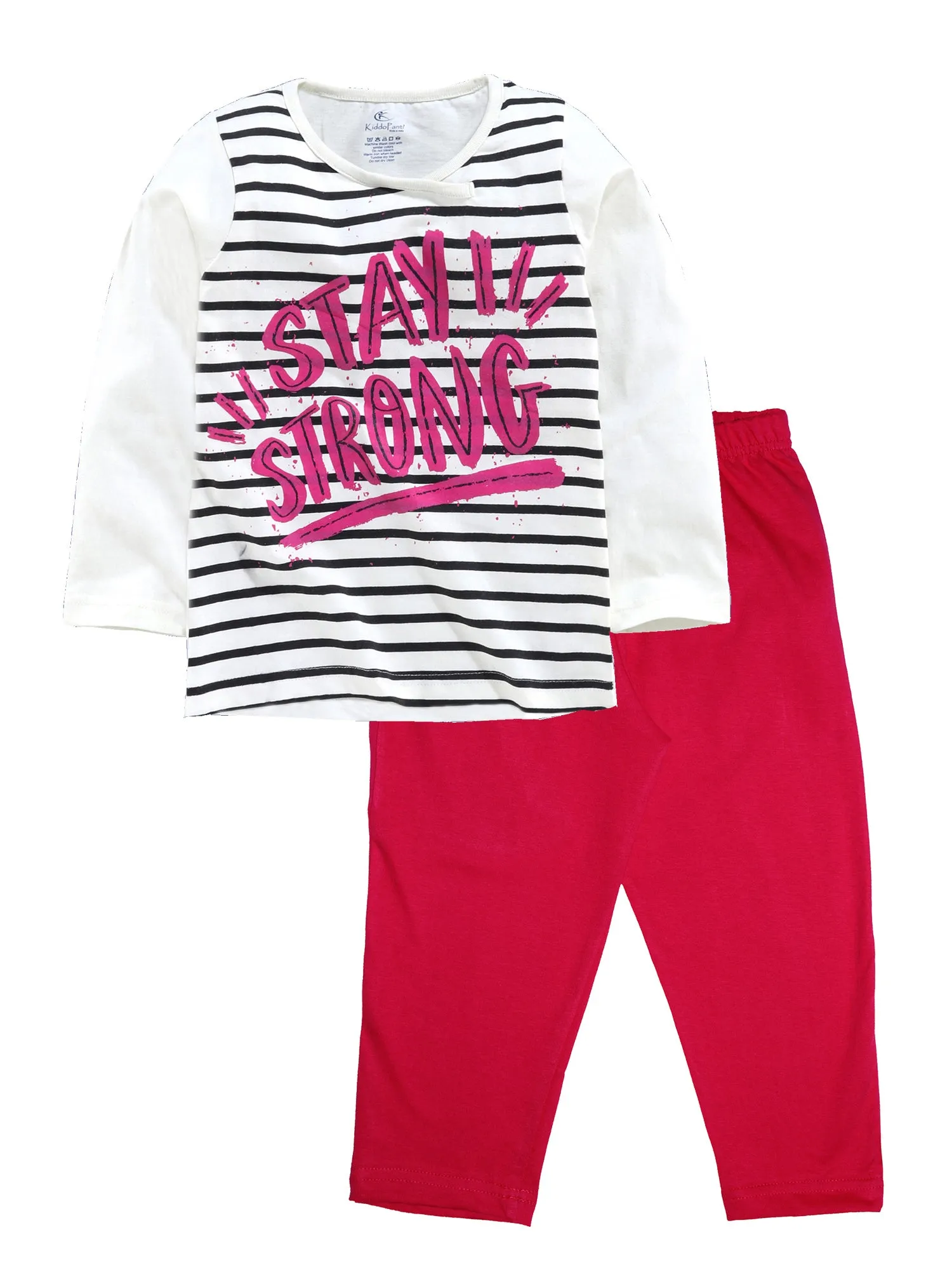 Girls Cotton Tee with Pyjama Pant