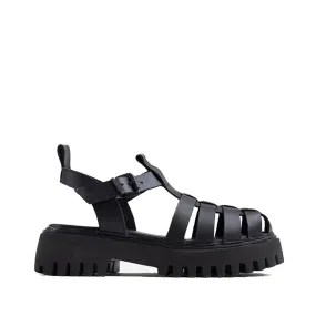 Groovy Black Chunky Sandals