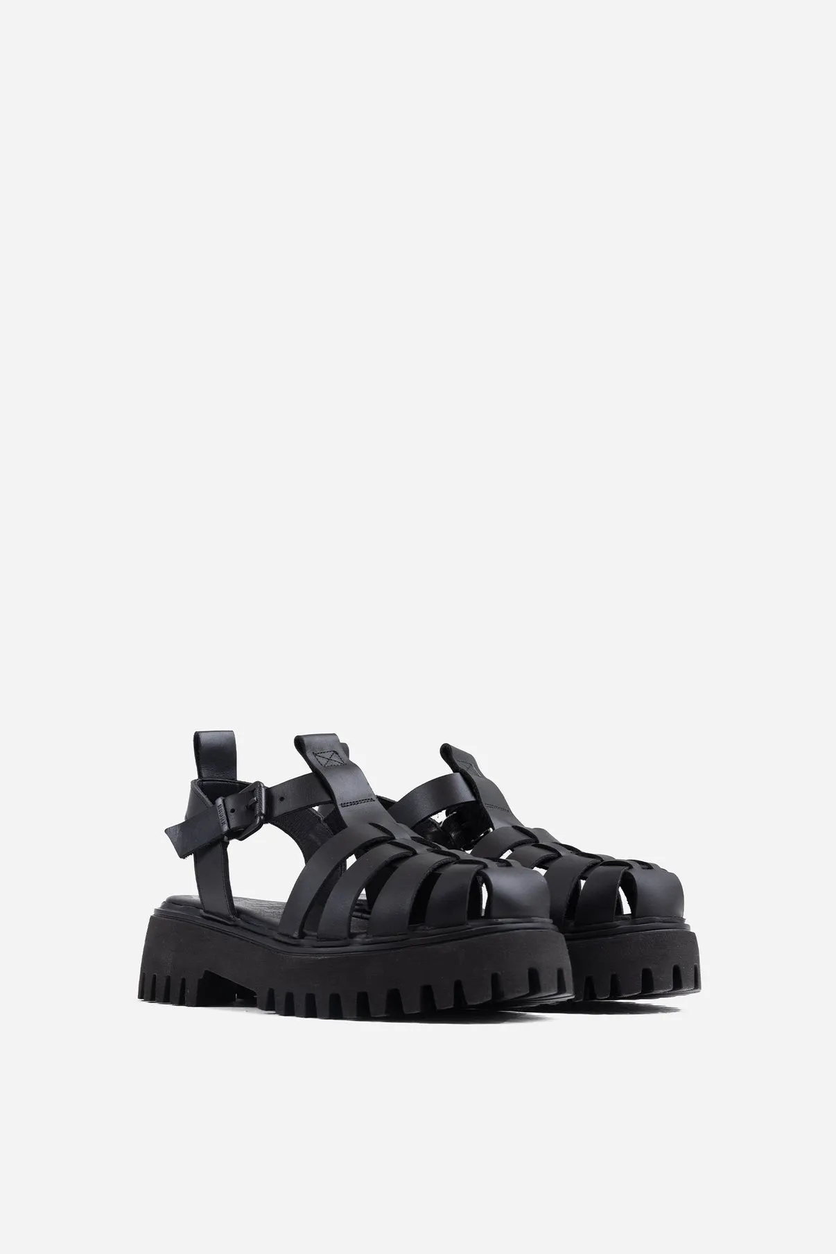 Groovy Black Chunky Sandals