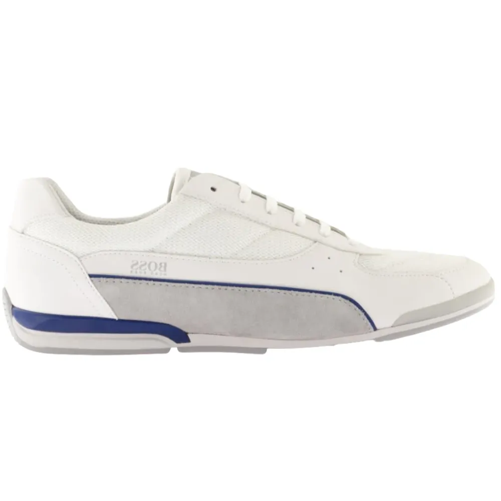 Hugo Boss Saturn Low-Top Memory Foam Sneakers, Classic White - Model 50459307-100