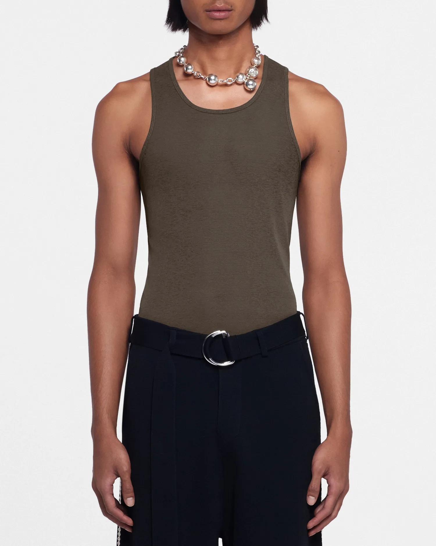 Levon - Sale Mesh-Jersey Tank Top - Soil