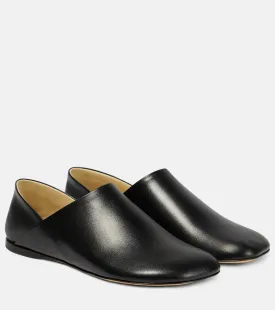 Loewe leather toy slippers, black