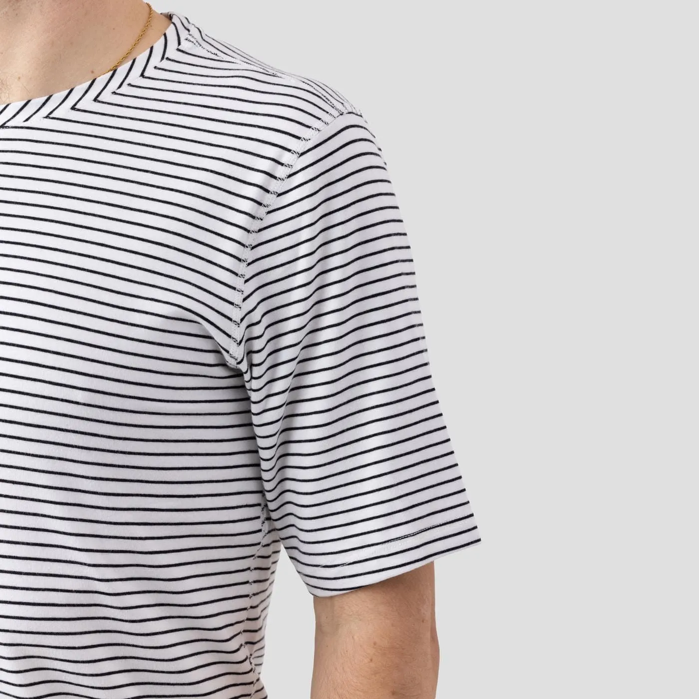 Men's Organic Riding Shirt  - White Stripes