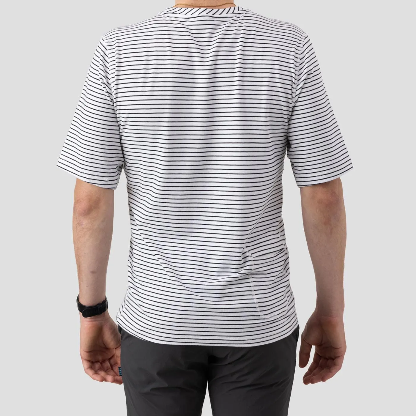 Men's Organic Riding Shirt  - White Stripes