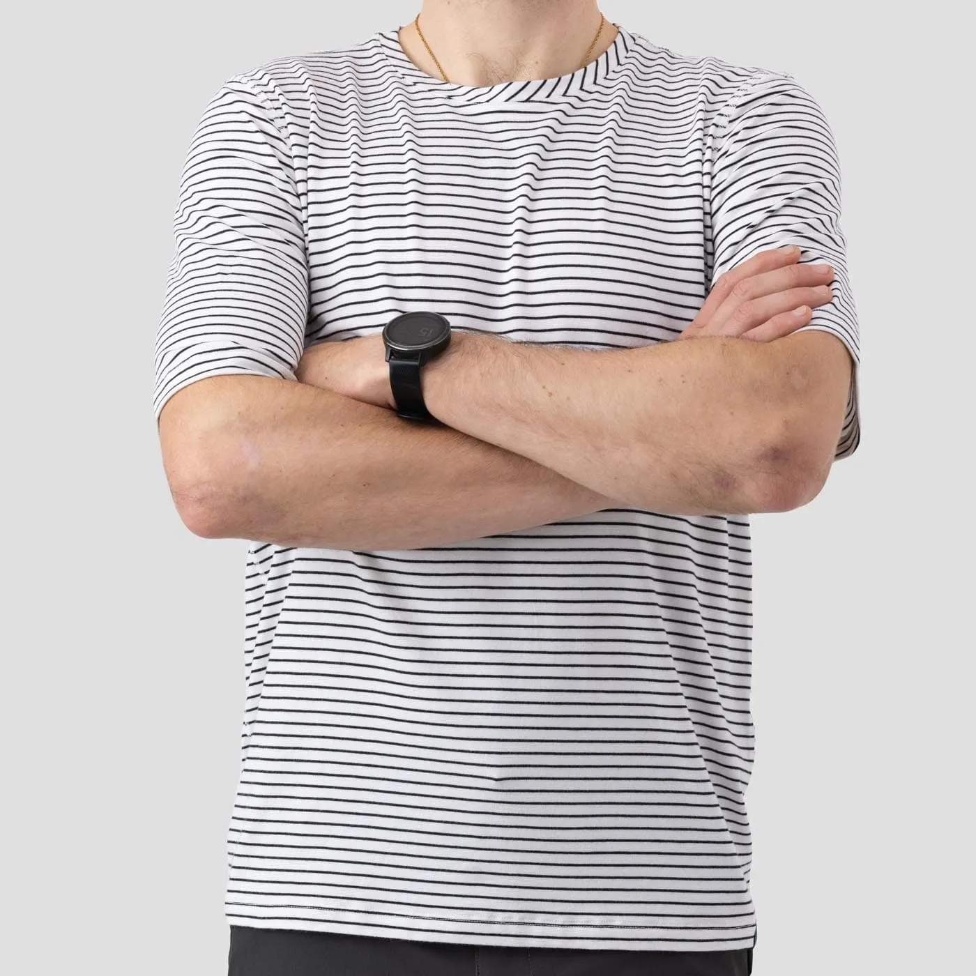 Men's Organic Riding Shirt  - White Stripes