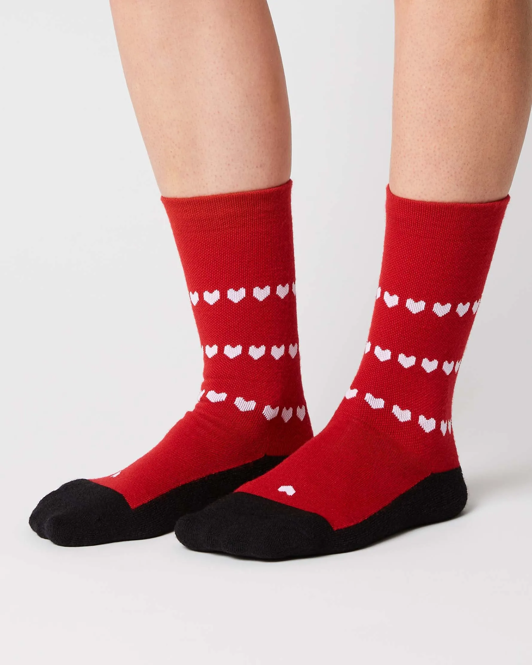 #MERINO HEART RED