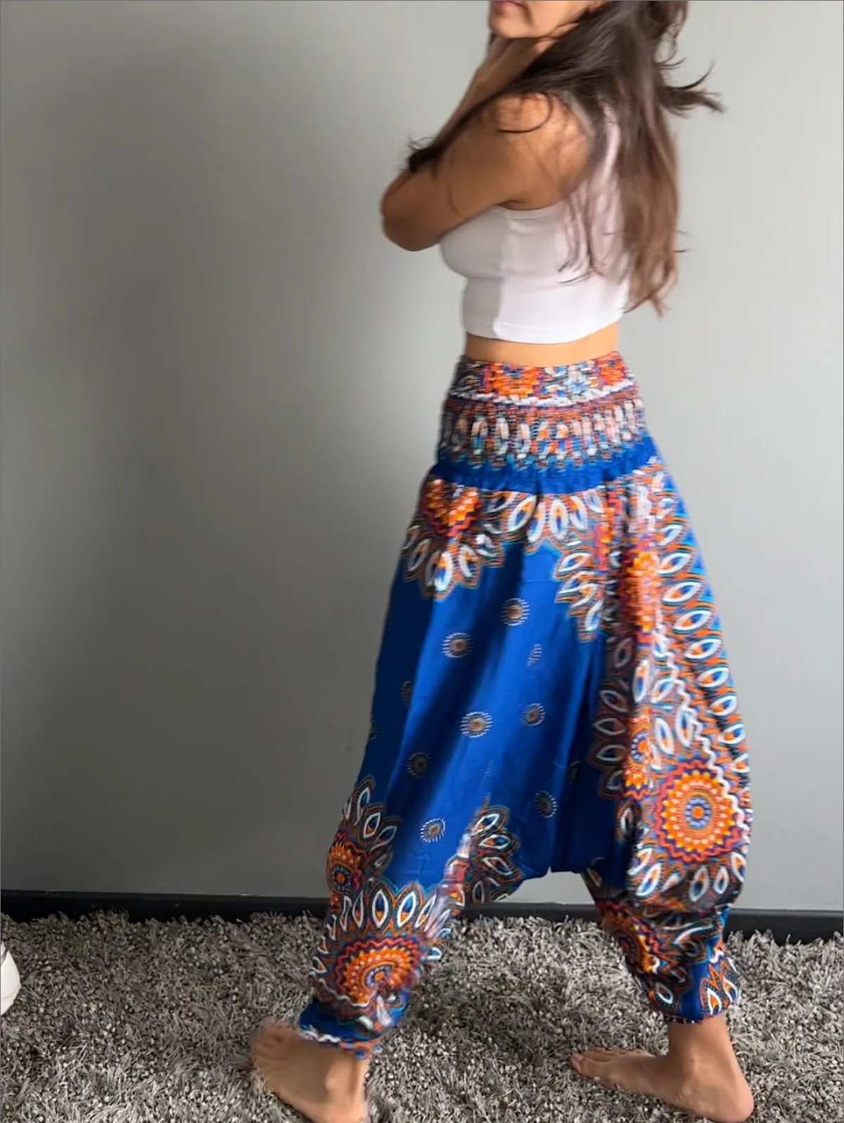 Pantalón Boho Mandala Azul Vivo