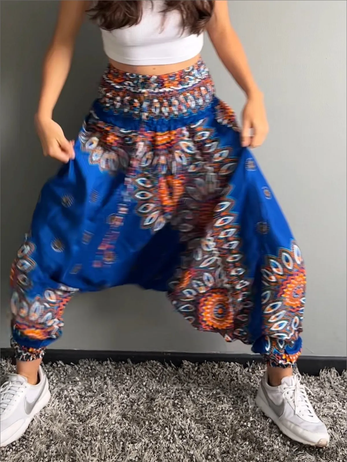 Pantalón Boho Mandala Azul Vivo