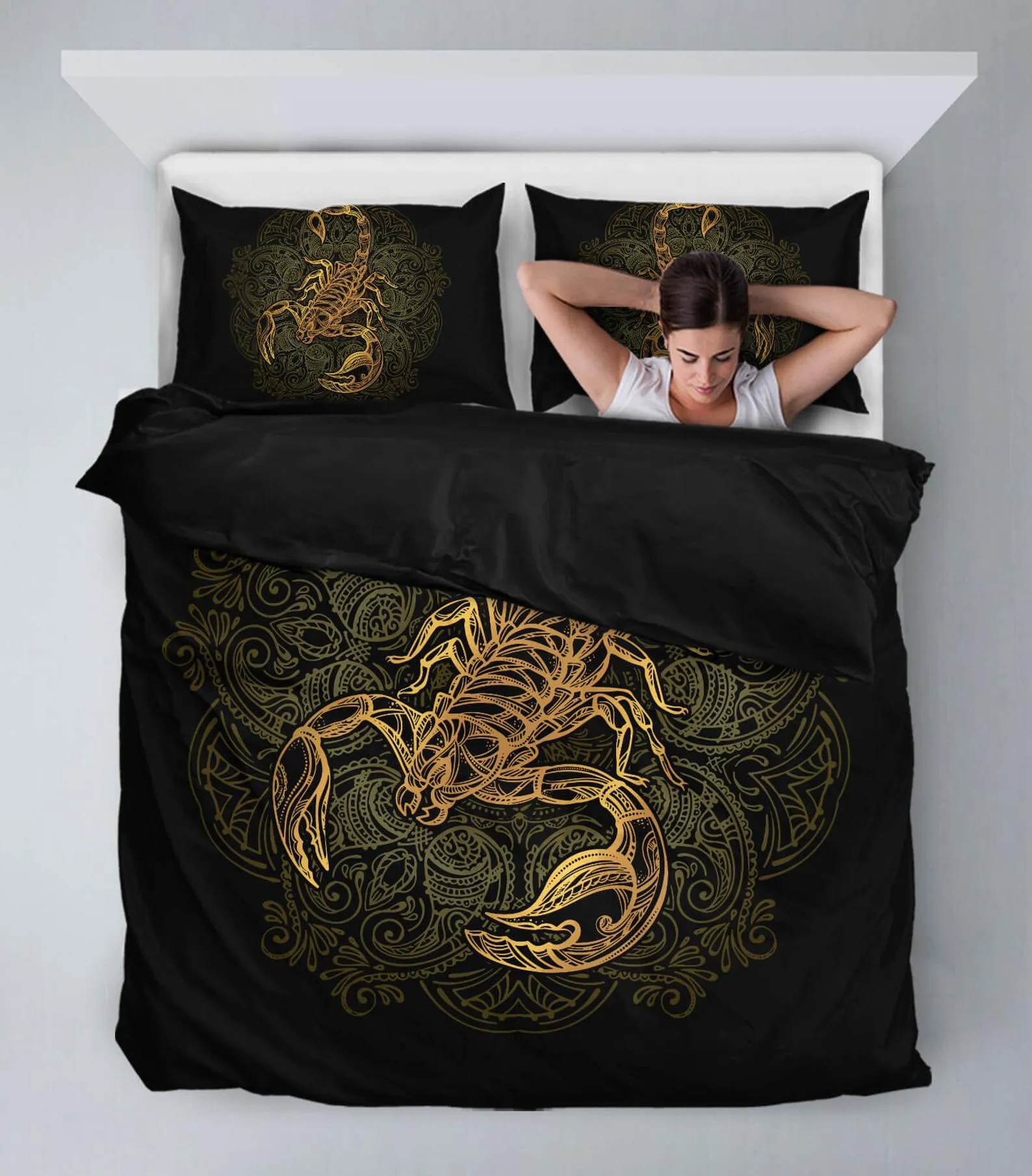 Scorpion Bedding Duvet Cover For Kids Teens And Adults, Scorpio Zodiac Lover Gift Idea, Scorpion Twin King And Queen Size Duvet Cover