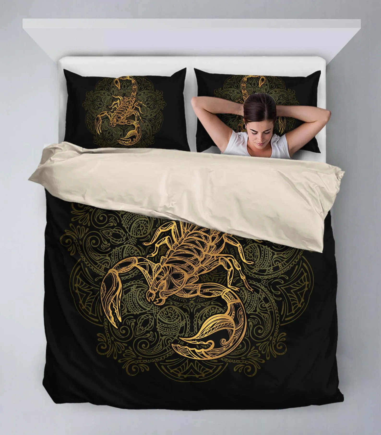 Scorpion Bedding Duvet Cover For Kids Teens And Adults, Scorpio Zodiac Lover Gift Idea, Scorpion Twin King And Queen Size Duvet Cover