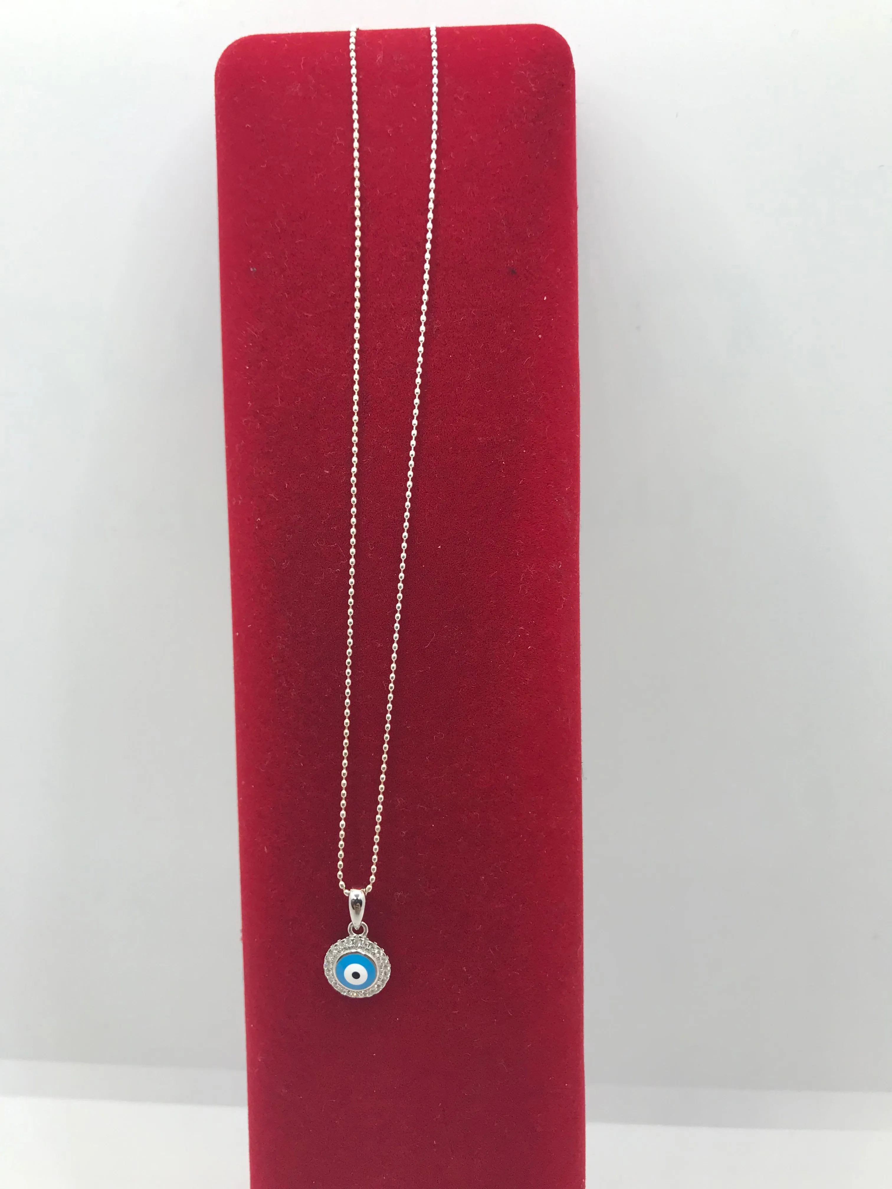 Silver evil eye necklace