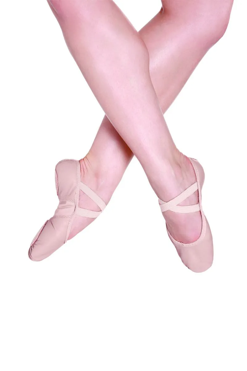 So Danca Leather Split Sole Ballet Slipper with Stretch Neoprene Insert (Model BA)